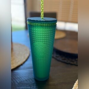 Starbucks Turquoise Green Textured Reusable Tumbler with Straw